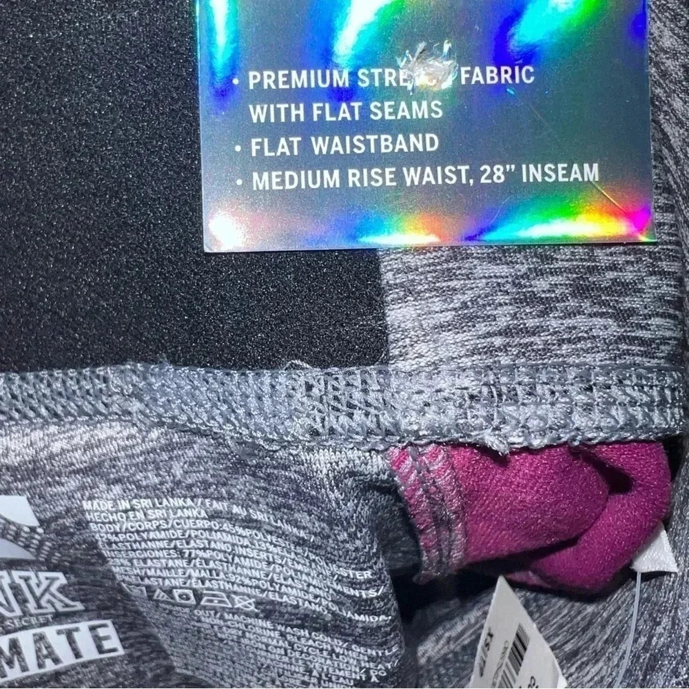 PINK‎ NWT Ultimate Gray and Purple Full Length Active Leggings Size XS - Picture 6 of 6